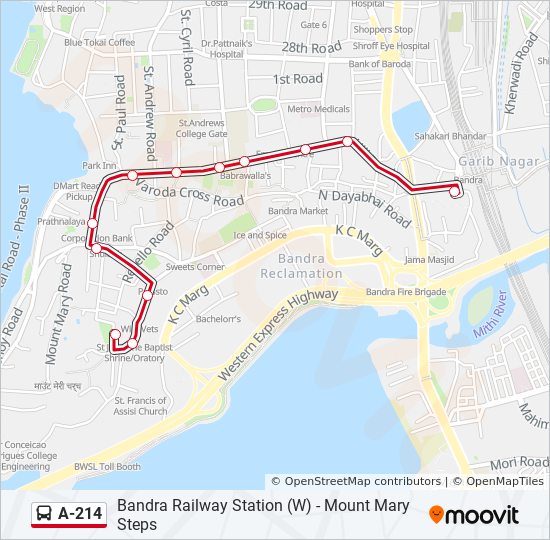 A-214 bus Line Map