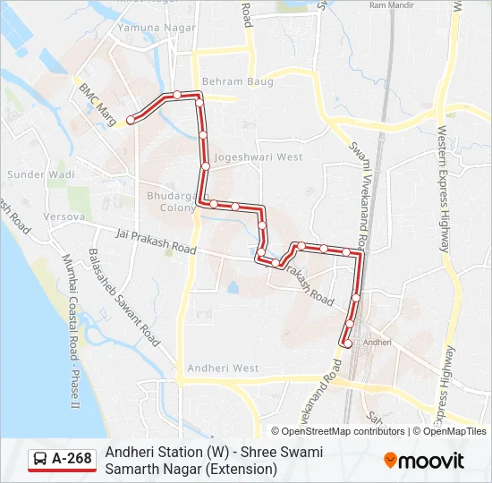 A-268 Bus Line Map