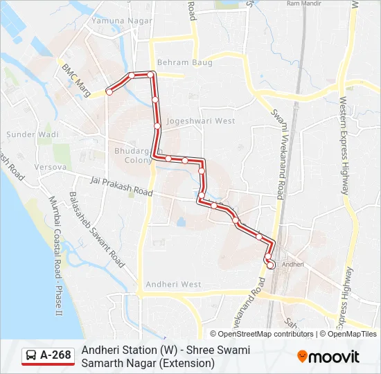A-268 Bus Line Map