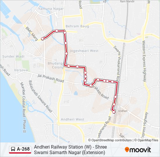 A-268 bus Line Map