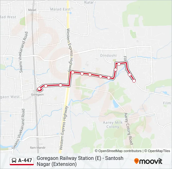 A-447 Bus Line Map