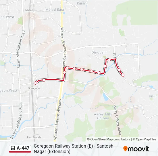 A-447 Bus Line Map
