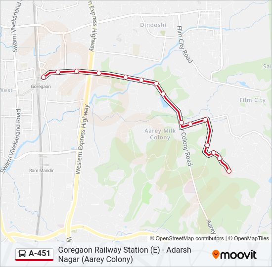 A-451 Bus Line Map