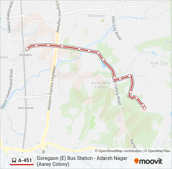 A-451 Bus Line Map
