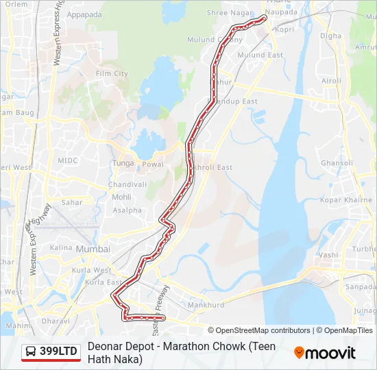 399LTD Bus Line Map