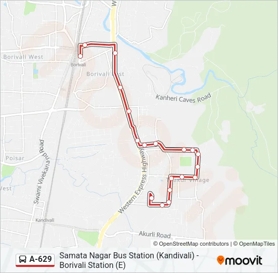 A-629 Bus Line Map