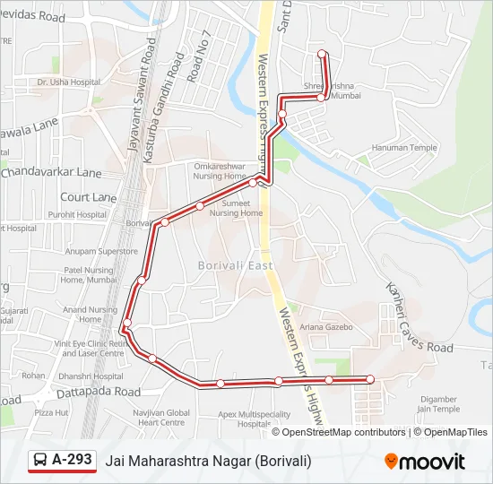 A-293 Bus Line Map