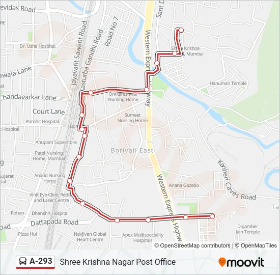 A-293 Bus Line Map