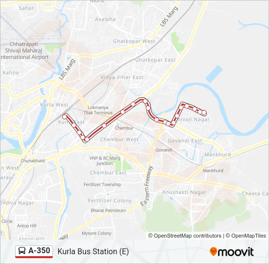 A-350 Bus Line Map