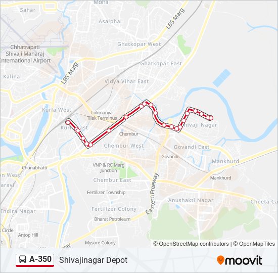 A-350 bus Line Map