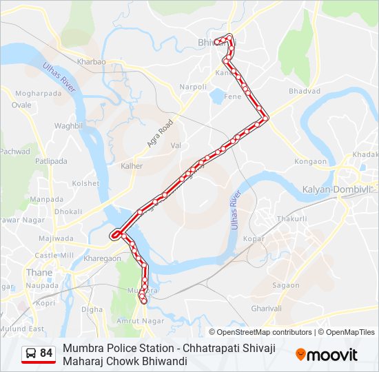 84 bus Line Map