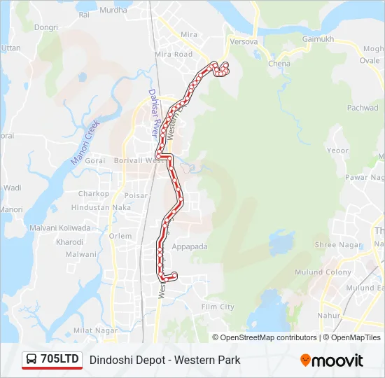 705LTD Bus Line Map
