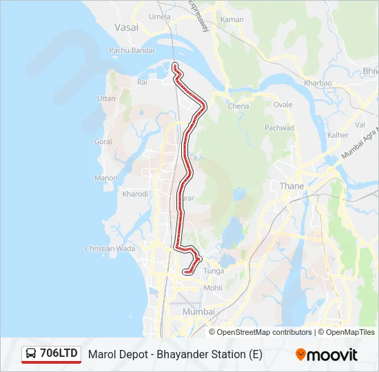 706LTD Bus Line Map
