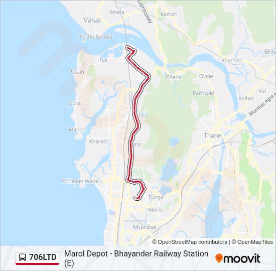 706LTD Bus Line Map