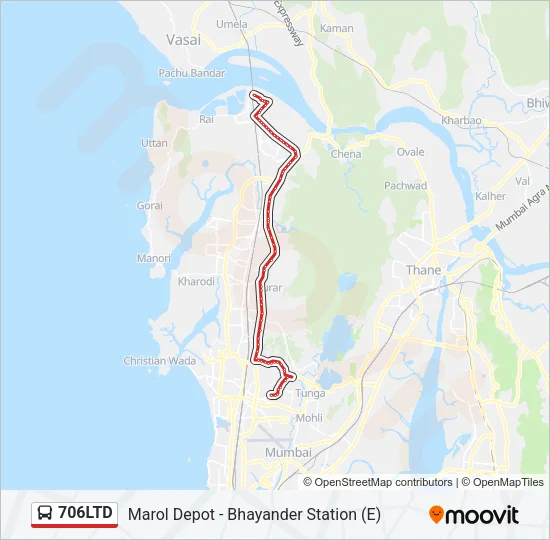 706LTD Bus Line Map