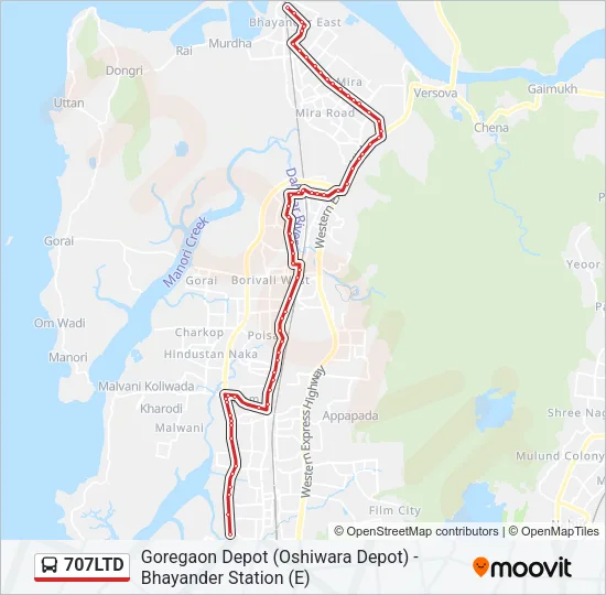 707LTD Bus Line Map