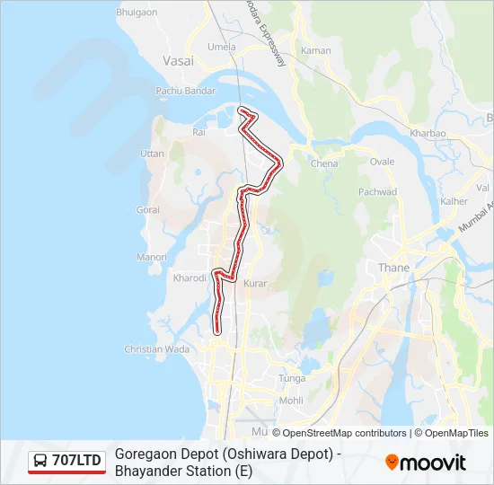 707LTD Bus Line Map