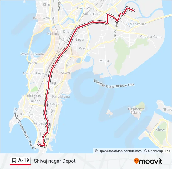 A-19 Bus Line Map