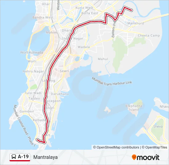 A-19 Bus Line Map