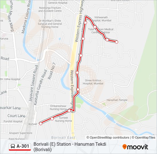 A-301 Bus Line Map