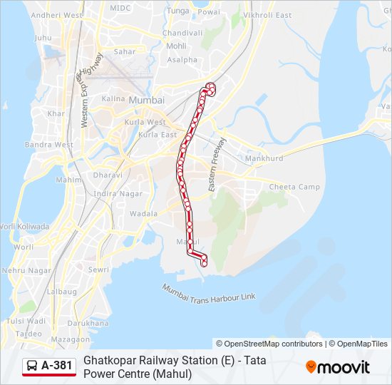 A-381 bus Line Map