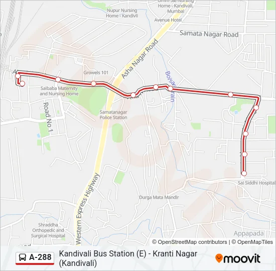 A-288 Bus Line Map