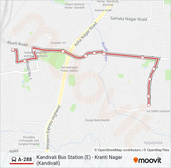 A-288 Bus Line Map