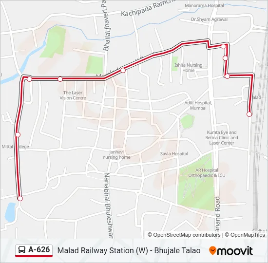 A-626 Bus Line Map