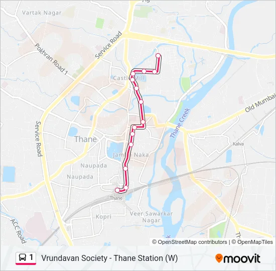 1 Bus Line Map