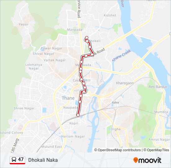 47 bus Line Map