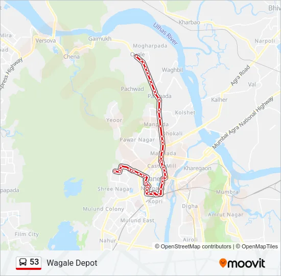 53 Bus Line Map