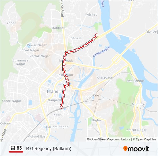 83 Bus Line Map