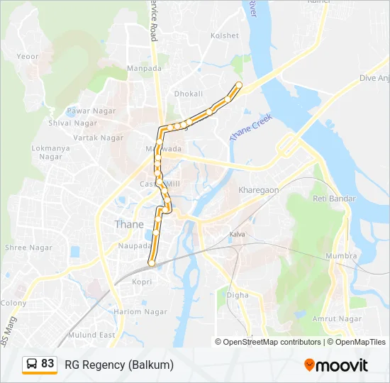 83 Bus Line Map