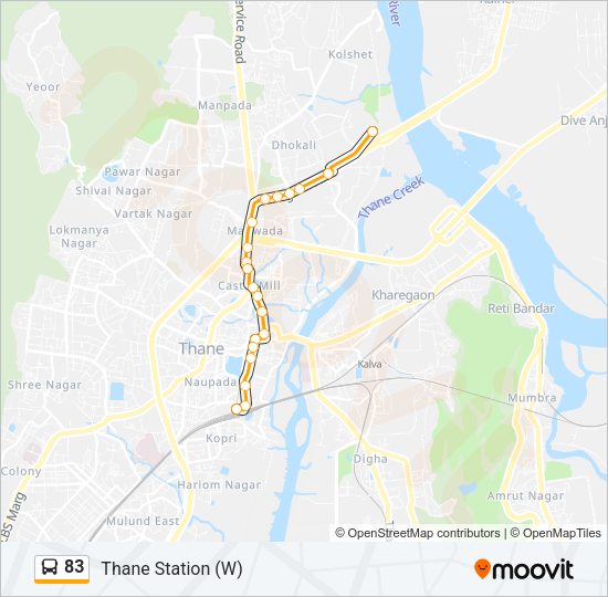 83 Bus Line Map