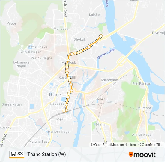 83 Bus Line Map