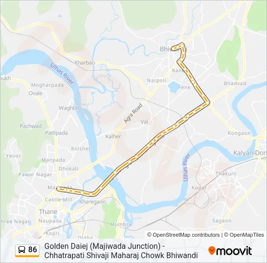 86 Bus Line Map