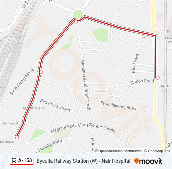 A-153 bus Line Map