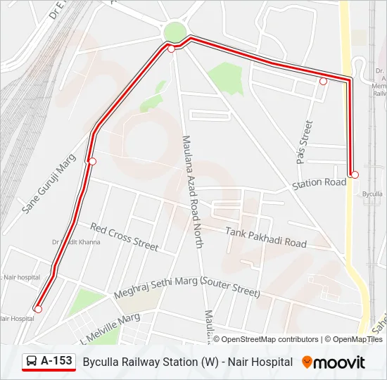 A-153 Bus Line Map