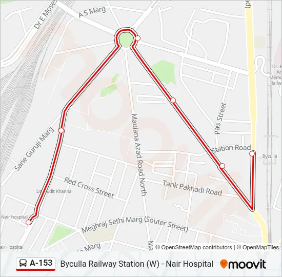 A-153 Bus Line Map