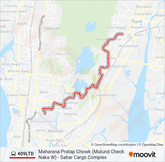409LTD Bus Line Map