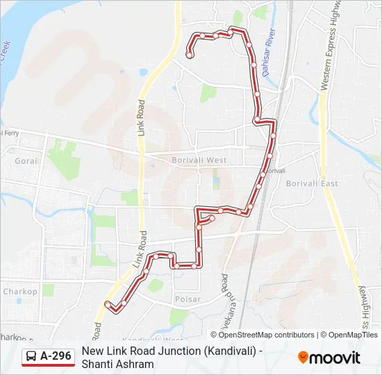 A-296 Bus Line Map