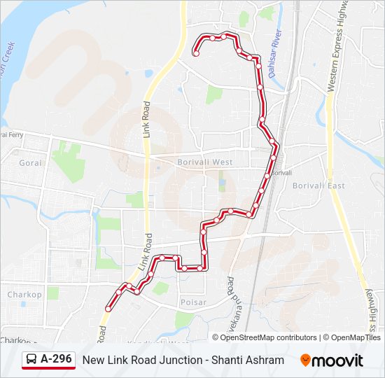 A-296 Bus Line Map