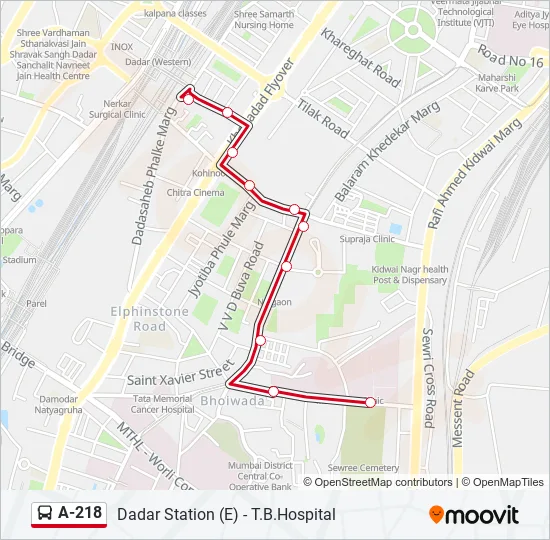 A-218 Bus Line Map