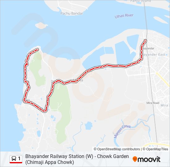 1 bus Line Map