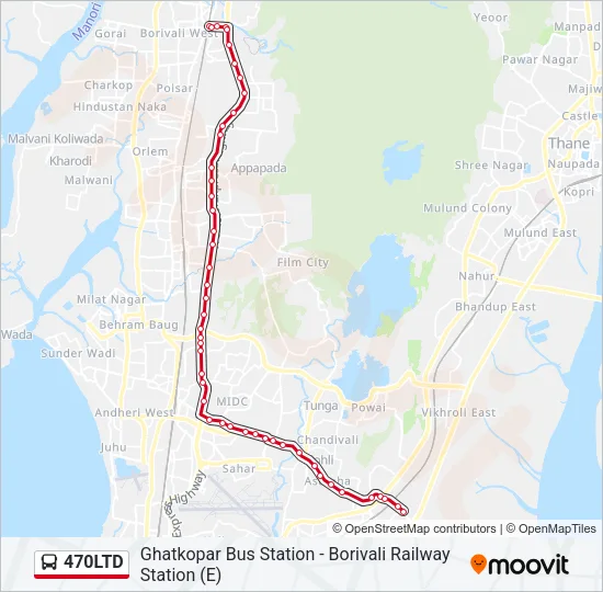 470LTD Bus Line Map