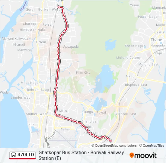 470LTD Bus Line Map