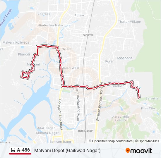 A-456 bus Line Map