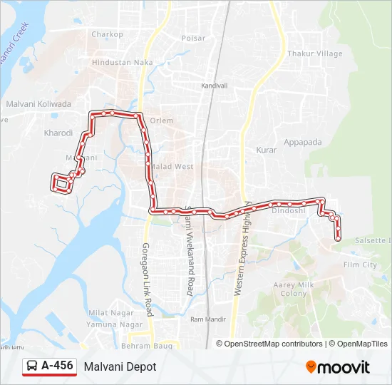 A-456 Bus Line Map