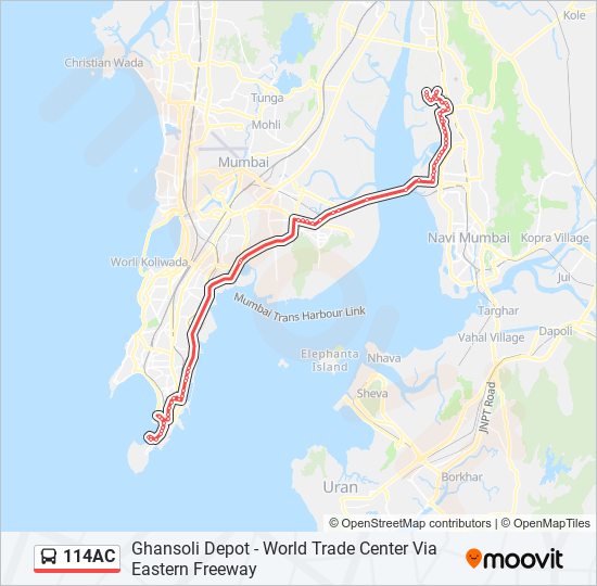 114AC bus Line Map