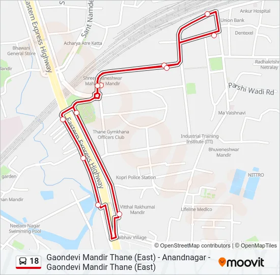 18 Bus Line Map
